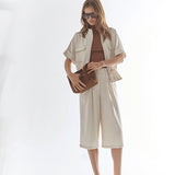 TerryCC Pleat Bermuda - Bisquit