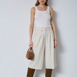 TerryCC Pleat Bermuda - Bisquit