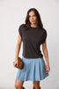 CamillaCC Ruched Shoulder Tee - Dark Grey