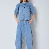 AsjaCC Denim Blouse - Denim blue