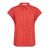 ElaraCC Slit Back SS Shirt - Flame