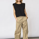 ZelliCC Padded Pleat Top - Black