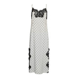AmeliCC Dot Lace Strap Dress - Off white