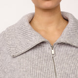 RowCC Zip Knit Vest - Grey Melange