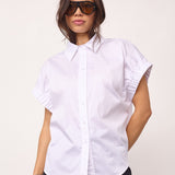 PoppyCC Elastic Cuff SS Shirt - White