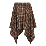 DagnyCC Check Tie Skirt - Brown