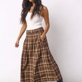 DagnyCC Anya Check Pleat Skirt - Brown