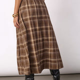 DagnyCC Anya Check Pleat Skirt - Brown