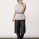 32222 RowCC Oversize Cable Knit Vest - Grey Melange