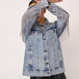 DeniceCC Denim Fringe Jacket - Bleach Denim
