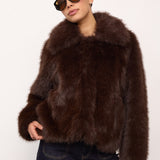 AikoCC Furry Jacket - Dark Brown