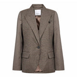 VeyaCC Check Fitted Blazer - Brown