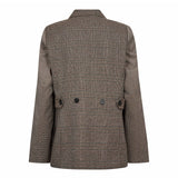 VeyaCC Check Fitted Blazer - Brown