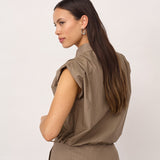 OpheliaCC Pleat SS Shirt - Mink