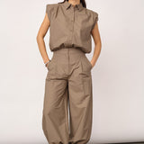 OpheliaCC Pleat SS Shirt - Mink