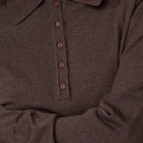 CoryCC Padded Polo Knit - Dark Brown