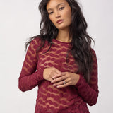 PenolaCC O-Neck Blouse - Wine Red
