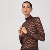 PenolaCC Turtleneck Blouse - Brown