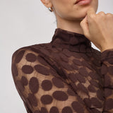PenolaCC Turtleneck Blouse - Brown