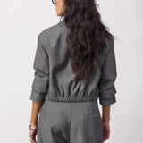JackyCC Crop Blazer - Mid Grey