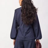 LunaCC Tie Blouse - Navy