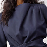 LunaCC Tie Blouse - Navy