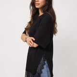 LarsonCC Mix Lace Tee - Black