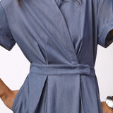 TerryCC Wrap SS  Dress - Ash Blue