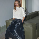 CamelloCC Asym Button Blouse - Off-White