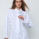 DaliaCC Tie Pleat Shirt - White