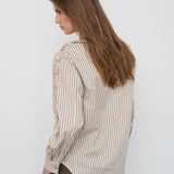 DalmaCC Asym Button Blouse - Bison