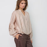 MelinCC Balloon Emb Shirt - Champagne
