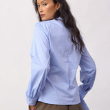 GaianCC LS Tie Blouse - Pale Blue