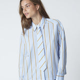 AmoraCC Stripe Tie Shirt - Pale Blue - Co'couture