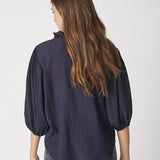 AnikaCC Frill SS Shirt - Navy - Co'couture
