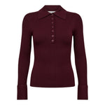 BonnyCC Polo LS Knit - Winered - Co'couture