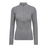 BonnyCC Rib Zip Turtle Knit*OU - Light Grey - Co'couture
