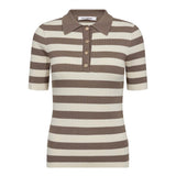 BonnyCC Stripe S/S Polo Knit - Walnut - Co'couture