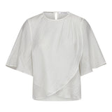 ConnyCC Drape SS Blouse - White - Co'couture