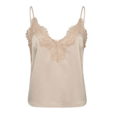 DeniseCC Lace Mix Singlet - Bone - Co'couture