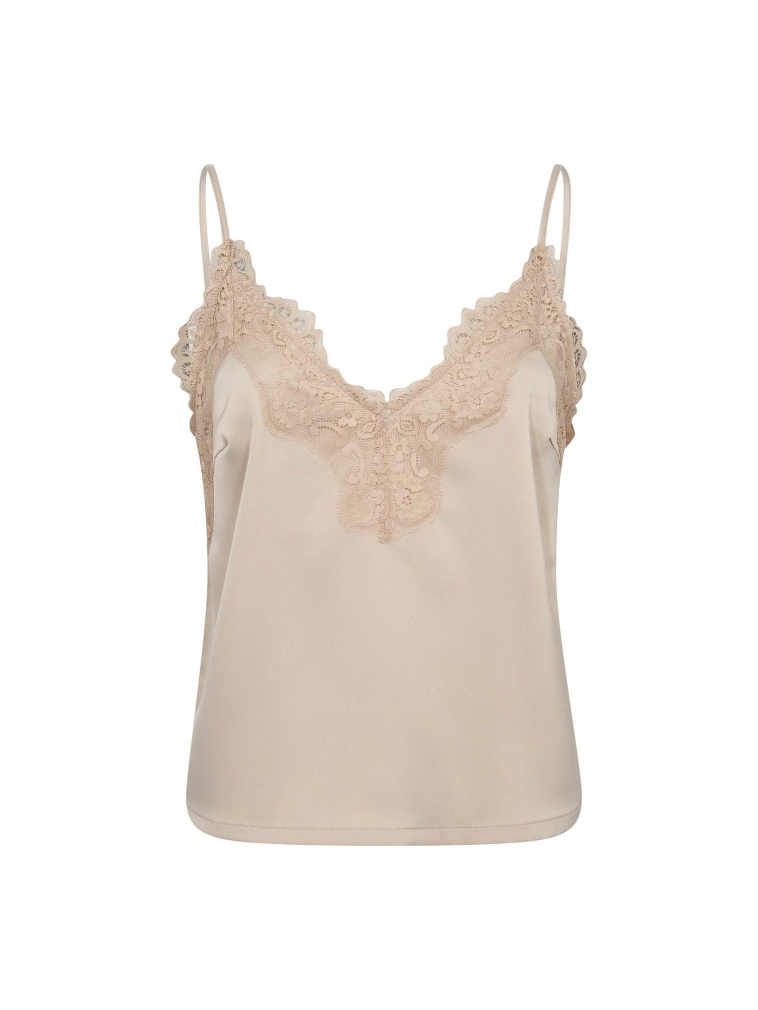 DeniseCC Lace Mix Singlet - Bone - Co'couture