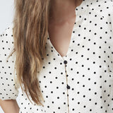 DilanCC Dot SS V - Shirt - Powder - Co'couture