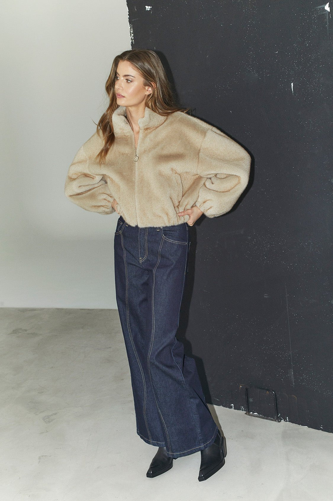 FeraCC Faux Fur Jacket - Creme - Co'couture