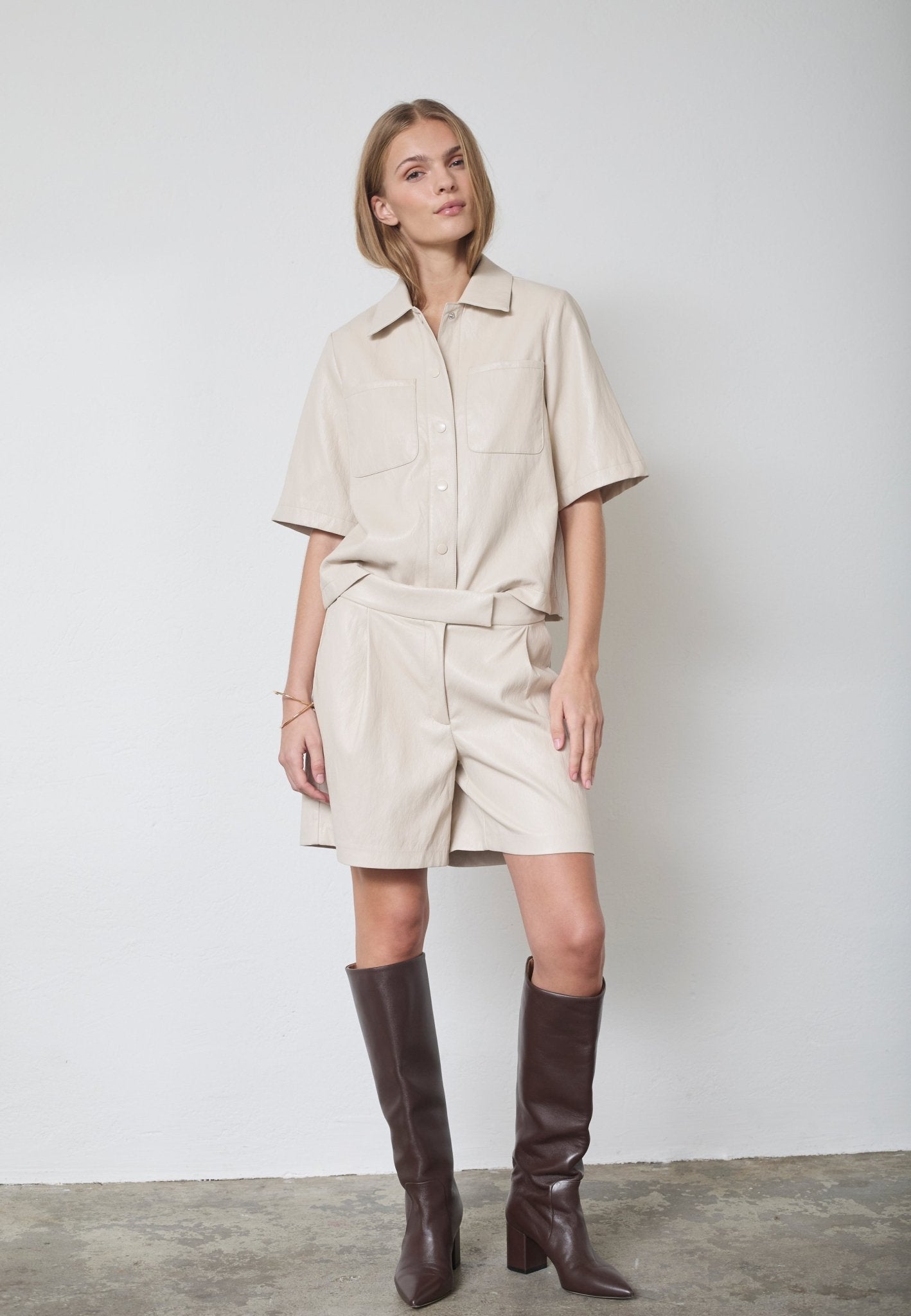 GittCC Pleat Shorts - Bone - Co'couture