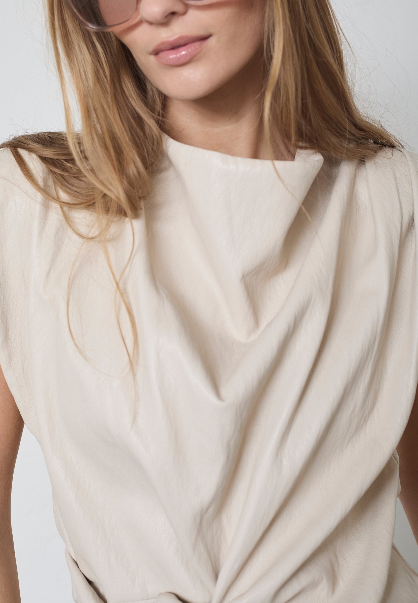 GittCC Pleat Top - Bone - Co'couture