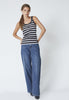 GrannyCC Rib Emb. Tank Top - OffWhite-Black