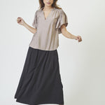 HeraCC SS Frill Top - Walnut - Co'couture