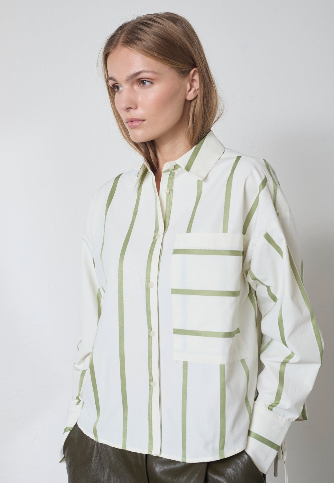 IdieCC Stripe Shirt - Off - White Green - Co'couture