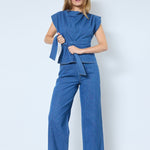 KimmyCC Pleat Top - Dark Denim - Co'couture