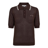 LueCC Pointelle Polo Knit - Dark Brown - Co'couture